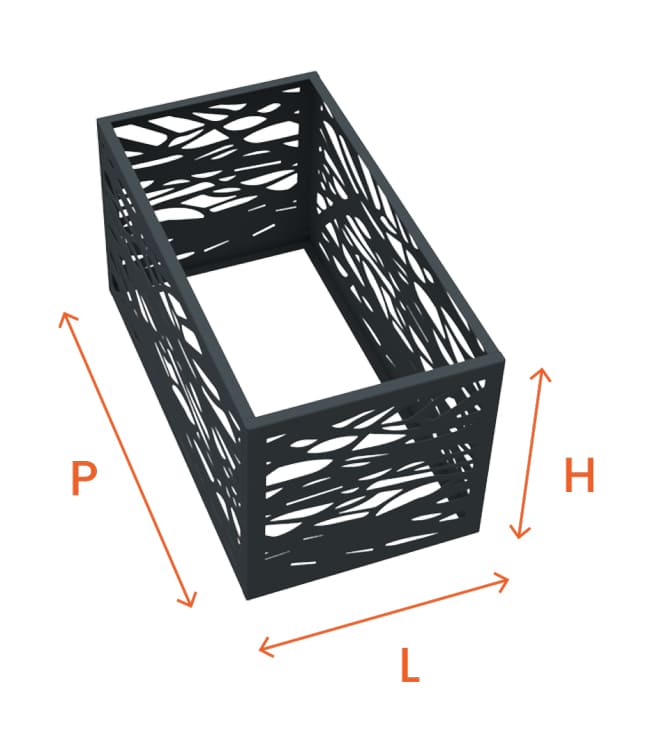 Dimensions Cache-pot rectangulaire