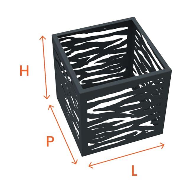 Dimensions Cache-pot carré