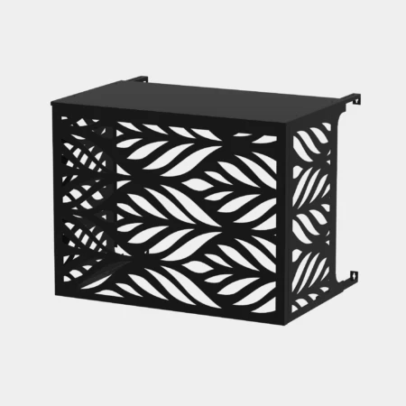 Cache climatiseur extérieur, fixation murale au motif Canopia, finition noir profond.