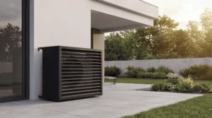Persienne à angles droits Cache climatiseur extérieur - fixation murale, design Persienne à angles droits, finition gris anthracite.