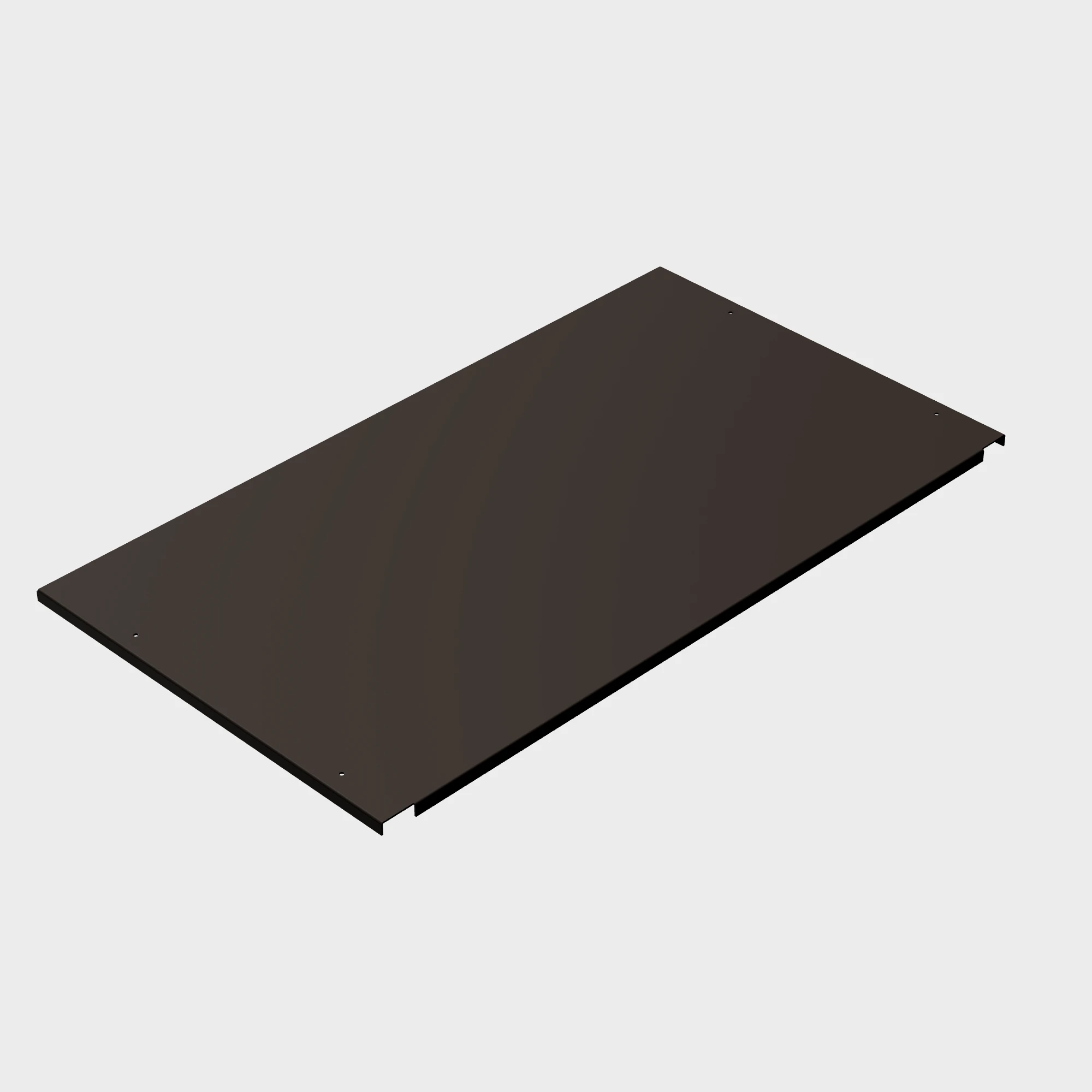 Flat, shiny metal plate
